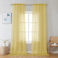 Chyhomenyc Mustard Yellow Sheer Curtains 96 inches Long 2 Panels, Light by Chyhomenyc