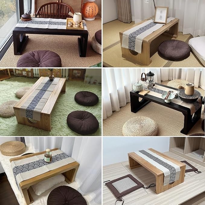 Japanese Floor Table, Vintage Low Rectangular Tea Table, Tatami Accent Furniture - Image 3