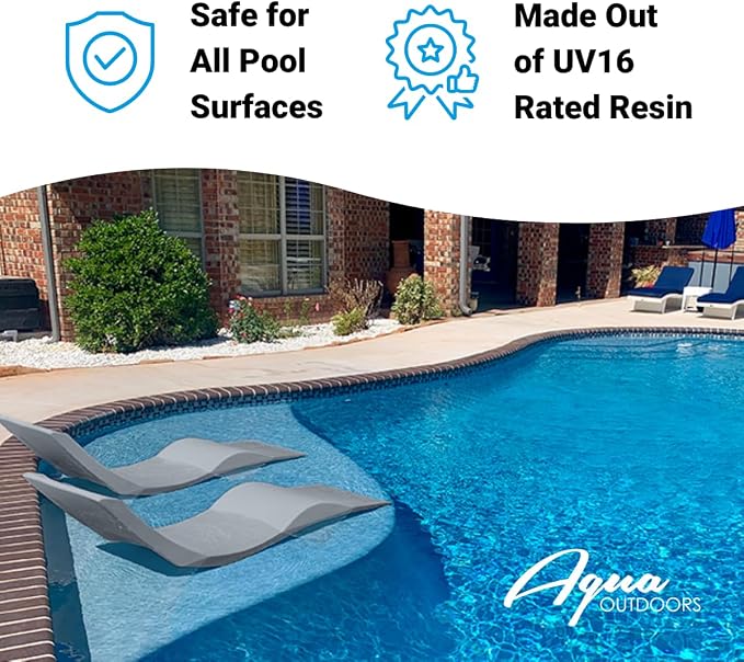 Aqua Outdoors - in-Pool Chaise Lounger - Inside Pool & Sun Shelf Lounge Chair - - Image 6