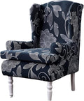 HAOYONG Wing Chair Slipcovers Printed Wingback Chair Covers 2 Pieces Wingback by HAOYONG