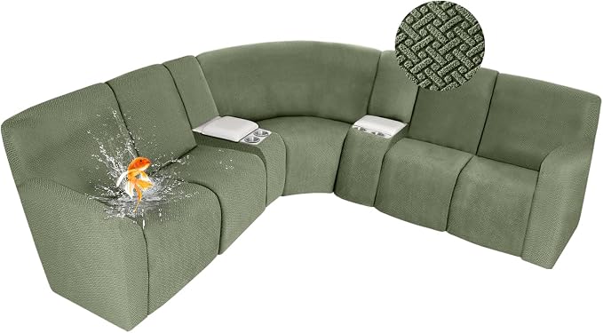 ALIECOM 100% Waterproof Recliner Sectional Couch Covers L Shape Stretch Corner by ALIECOM
