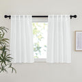 NICETOWN White Semi Sheer Kitchen Curtains 36 inch Length, Rod Pocket & Back by NICETOWN