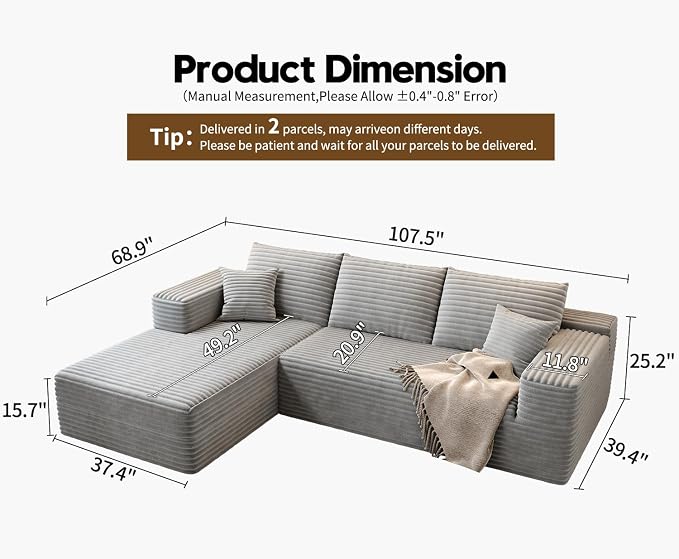 107.5" Cloud Modular Sectional Sofa Couch - Image 2