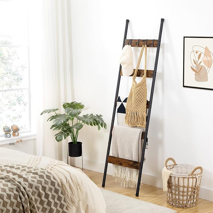 HOOBRO Blanket Ladder, 5-Tier Towel Rack - Image 2