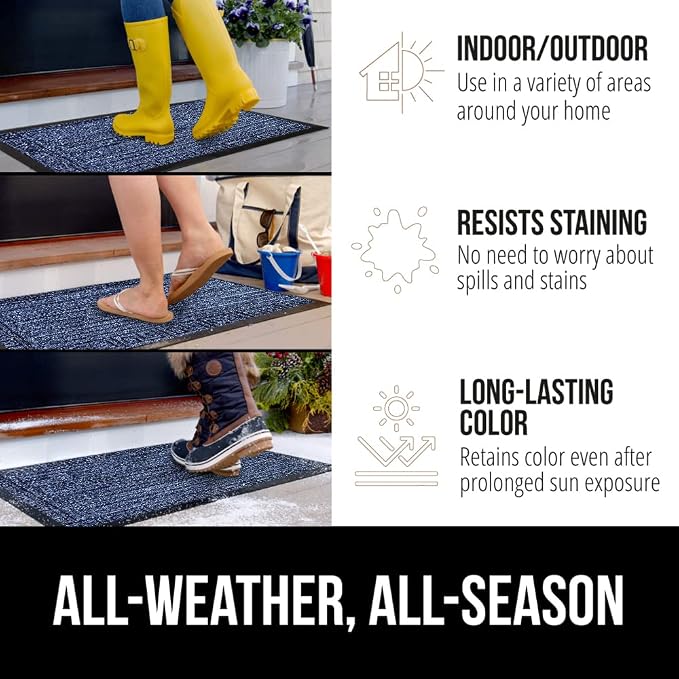GORILLA GRIP 100% Waterproof All-Season WeatherMAX Doormat 35x23, US Designed - Image 3