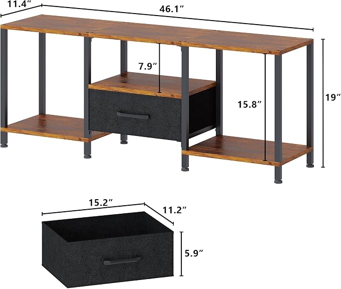 JARHETUN TV Stand with LED Lights, Entertainment Center with Open Shelves and - Image 3