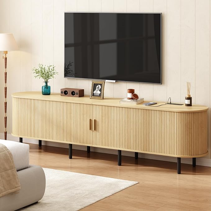 ONBRILL 86.6" TV Stand with Power Outlet - Image 5