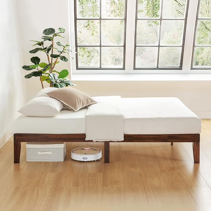Mellow Naturalista Classic 12-Inch Solid Wood Platform Bed | Wooden Slats - Image 4