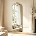 Besdomus Scalloped Full Length Mirror: 21"x56" Gold Arched Floor Mirror by Besdomus