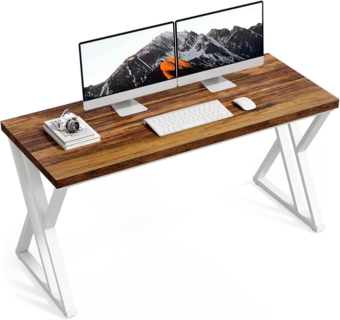 LITTLE TREE 55 Inch Large Simple Industrial Computer Desk Study Writing Table by LITTLETREE
