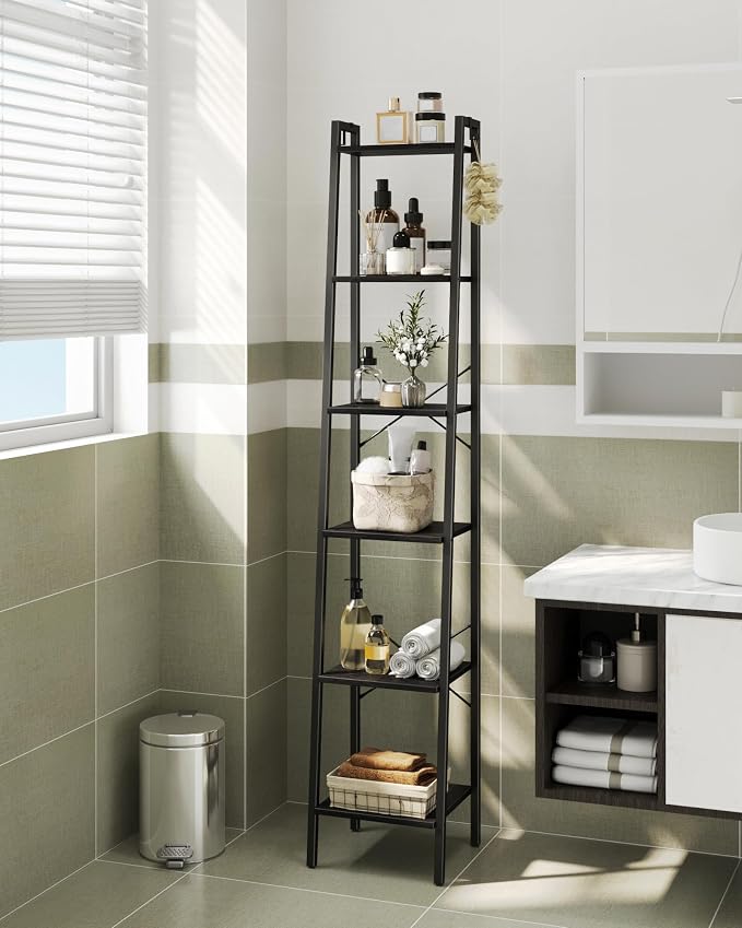 Hzuaneri Ladder Shelf, Bookshelf Bookcase, Freestanding Corner Storage Shelve - Image 4