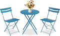 GarveeLife 3 Piece Patio Bistro Set, Folding Patio Bistro Table and Chairs Set by GarveeLife