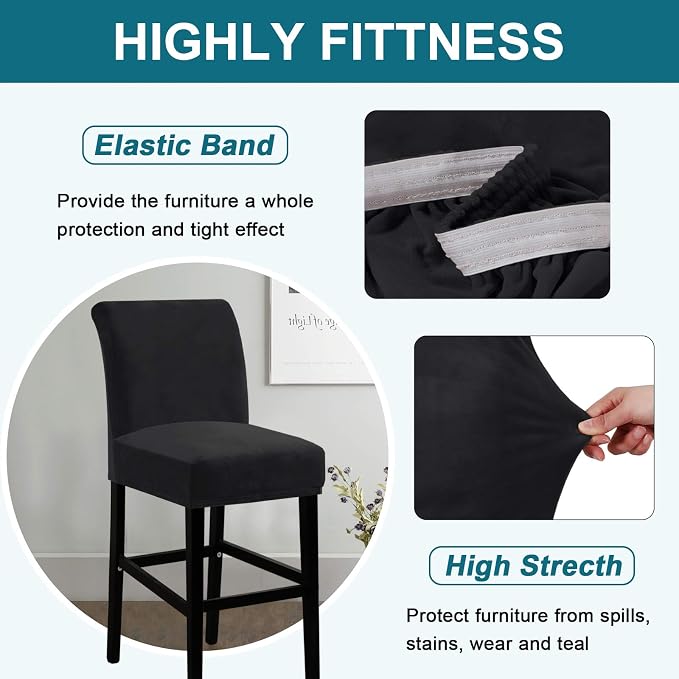 Turquoize Bar Stool Covers 4 Pack Bar Stool Covers - Image 4