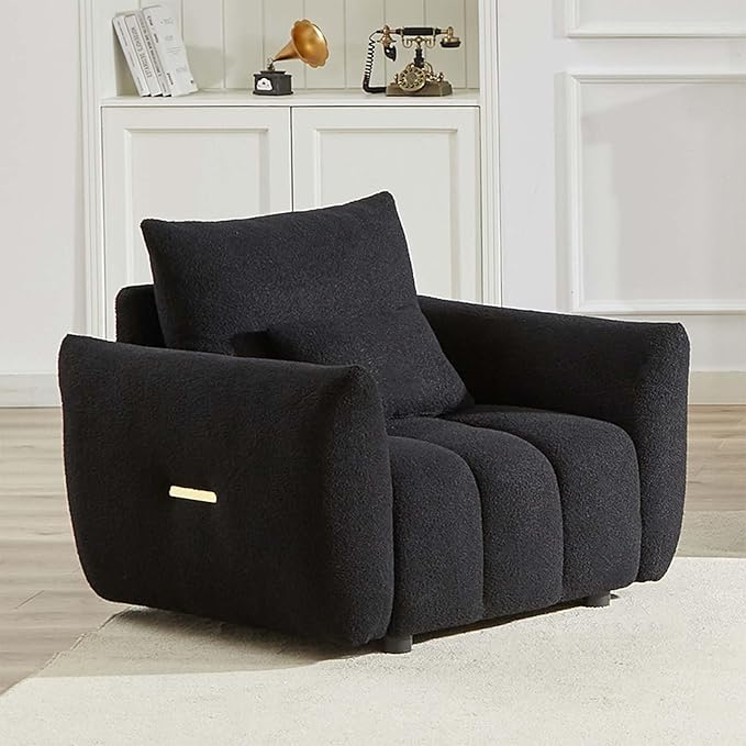 Antetek 35" Modern Accent Single Sofa Chair, Comfy Deep Seat Teddy Living Room by Antetek