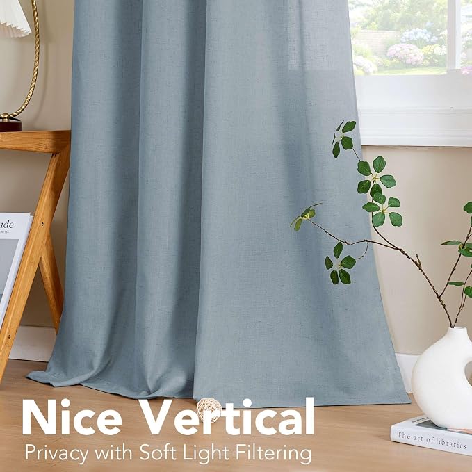 H.VERSAILTEX Linen Curtains Home Decorative Nickel Grommet Semi Sheer Curtains - Image 7