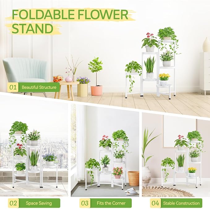 iDavosic.ly Plant Stand Indoor Outdoor, 6 Tier Corner Metal Flower Display - Image 6