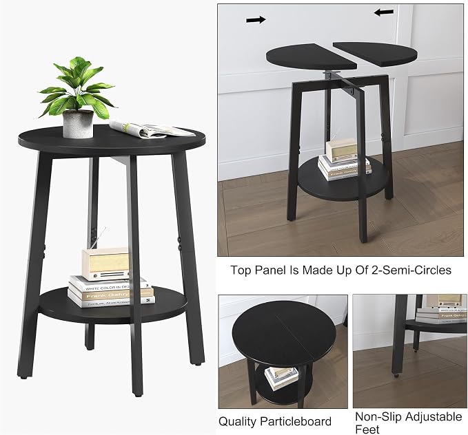 sthmec Side Table Set of 2, Small Round End Table - Image 4