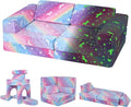 MeMoreCool 10-Piece Glow-in-the-Dark Rainbow Kids Modular Play Couch, by MeMoreCool