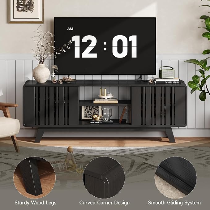 ONBRILL 63-Inch TV Stand for TVs up to 75 Inch, Mid-Century Modern Television - Image 5