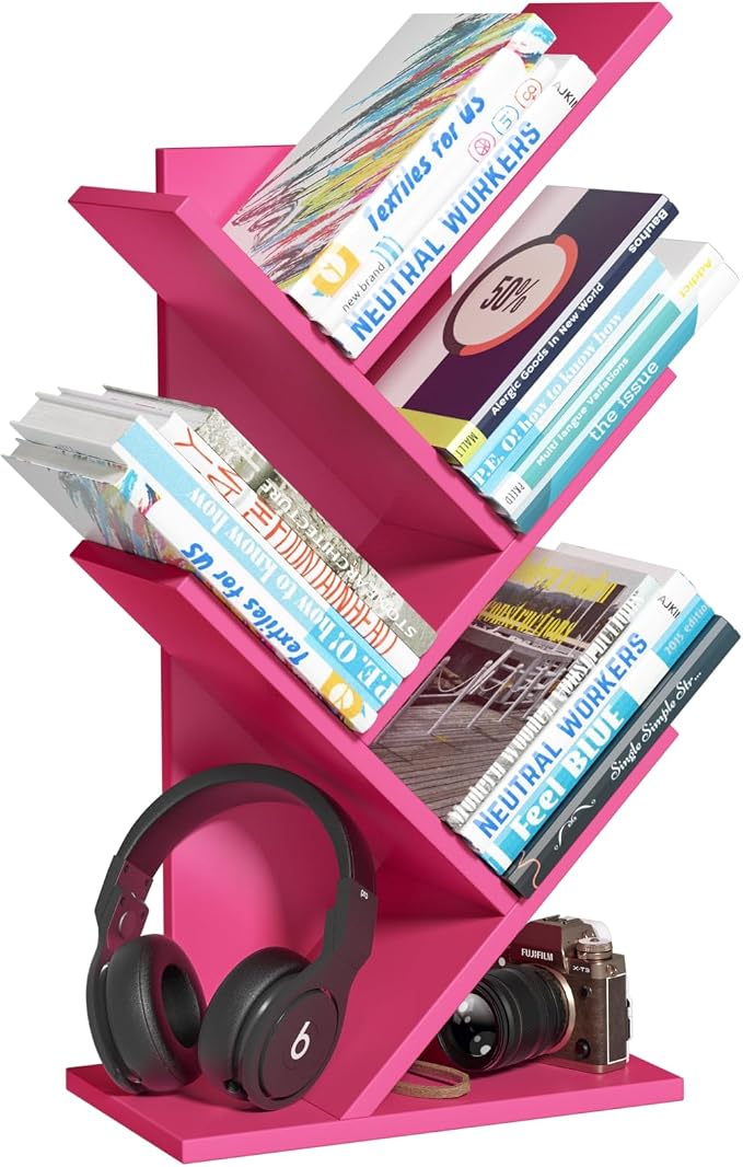 SHEEPAM 5 Tier Tree Book Shelf, Small Desktop Bookshelf by SHEEPAM
