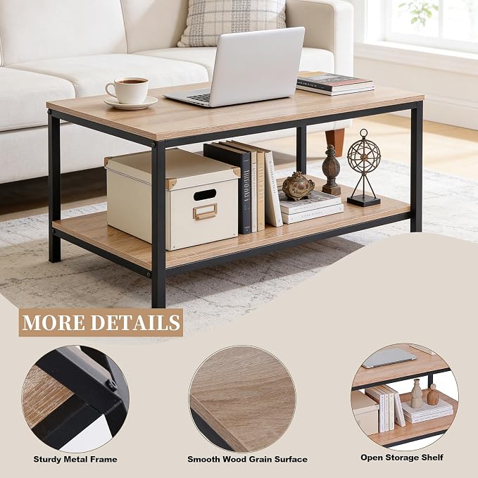 ZenStyle Industrial Coffee Table - Image 4