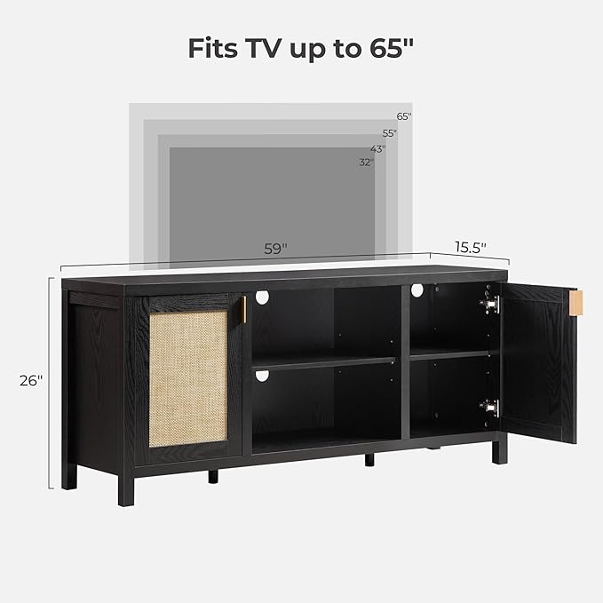 SICOTAS Rattan TV Stand for Living Room - Image 2