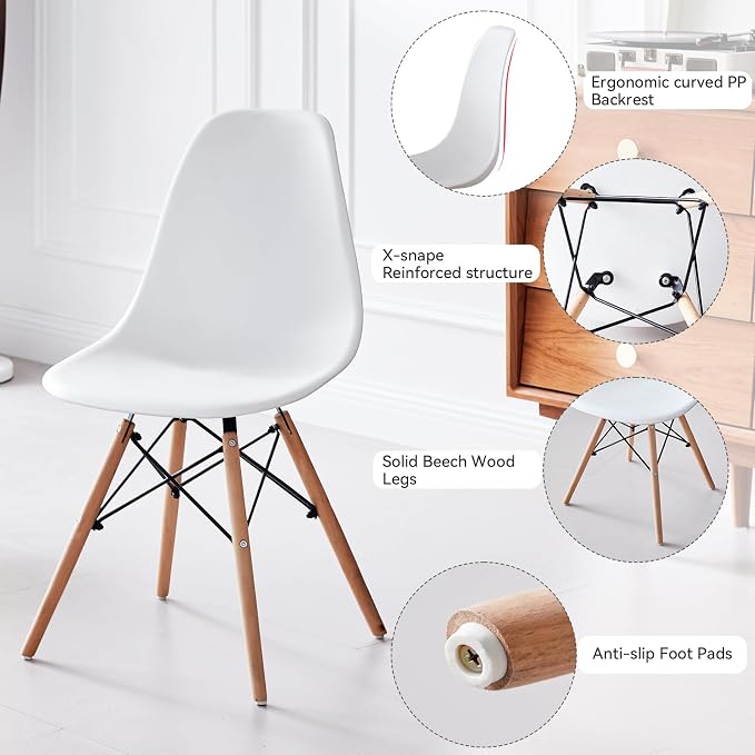 5-Piece Round Dining Table Set, Small 35.5" Kitchen Table Chairs Set of 4 Space - Image 4