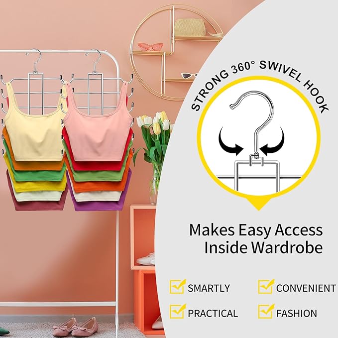 Metal Tank Top Hanger 2 Pack, Space Saving Bra Organizer - Image 5