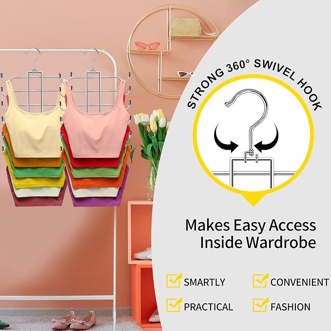 Closet Organizers and Storage, 6 Tier Tank Top Hanger, Dorm Room Essentials - Image 4