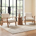 BESTANO Mid Century Modern Accent Chair Set of 2, Linen Upholstered Living Room by BESTANO