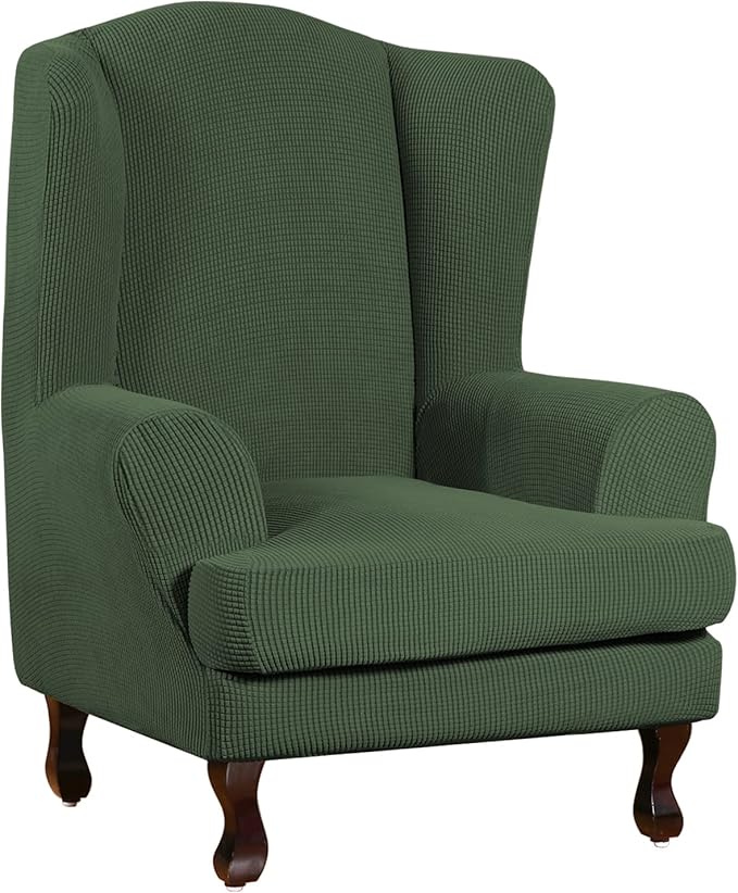 Turquoize Wingback Chair Covers 2 Piece Wing Chair Slipcover Stretch Slipcovers by Turquoize