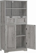 Iwell Storage Cabinet with 2 Drawers & Adjustable Shelf, Tall Bathroom Cabinet by IWELL