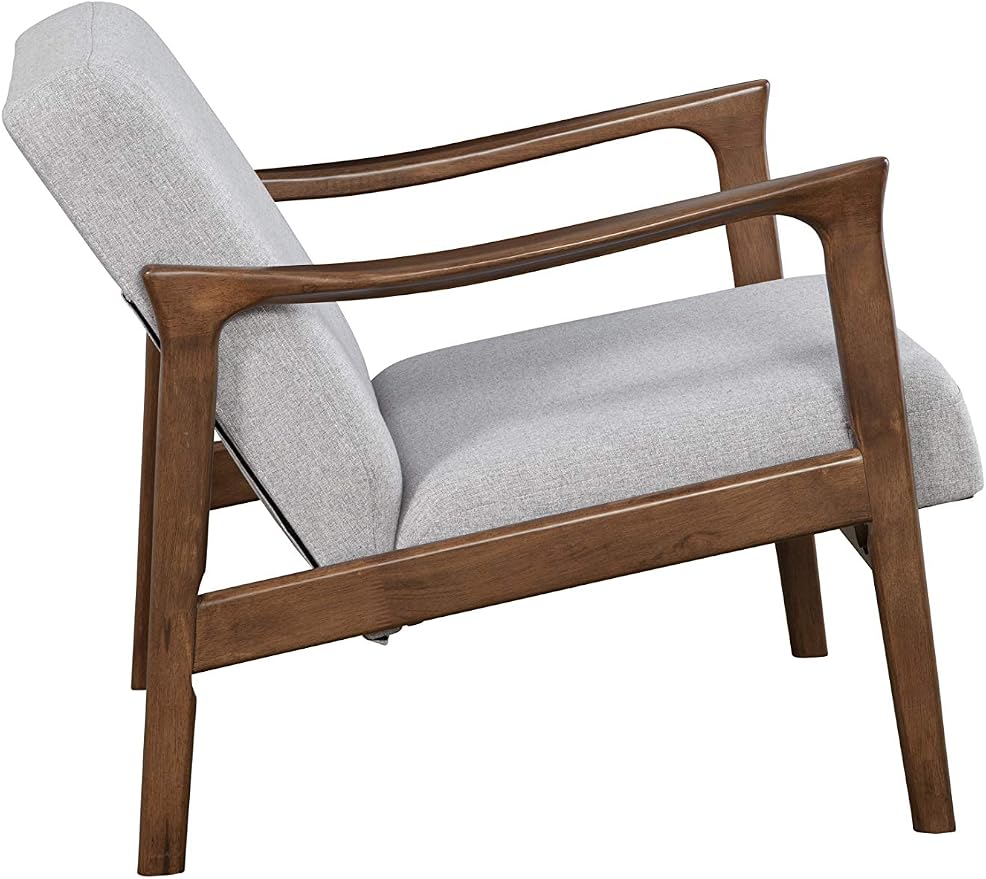 Alpine Furniture Zephyr Mid-Century Retro Accent Lounge Chair Wooden Arm - Image 9