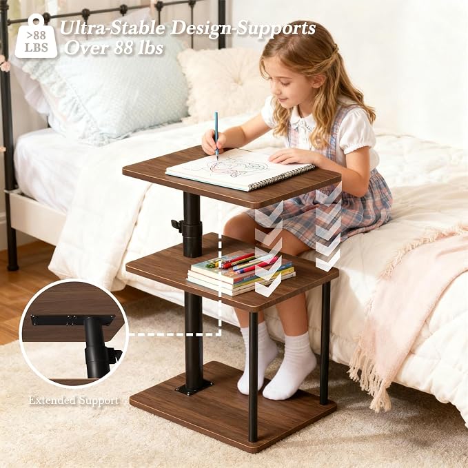 Faesun Swivel Side Table for Couch Arm, Adjustable C End Table for Recliner or - Image 6