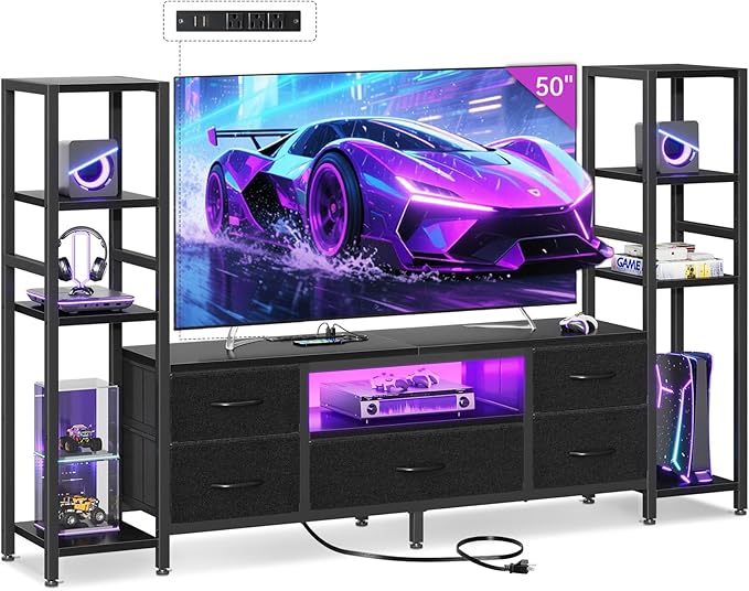 Casaottima TV Stand for 40/50/55 Inch TV, Low-Profile Entertainment Center by Casaottima