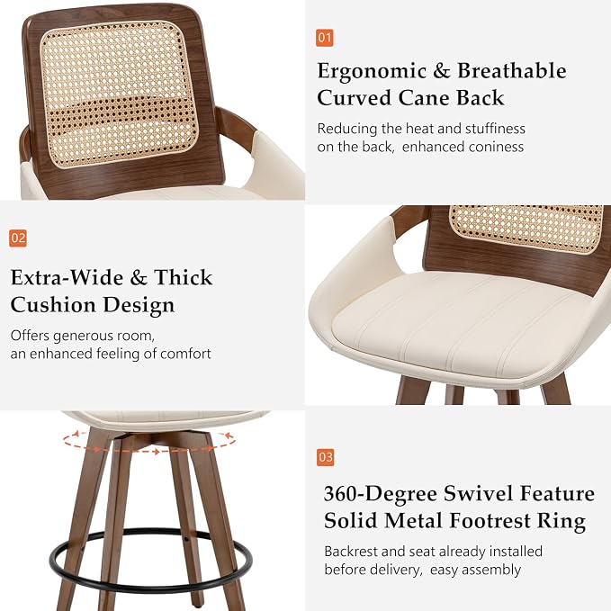 Mid Century Modern Counter Stools - Image 3