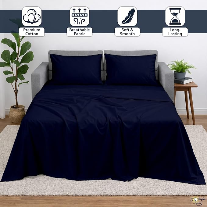 Cottington Lane Sleeper Sofa Sheets Full Size, 4 Piece Premium Quality 100% - Image 2