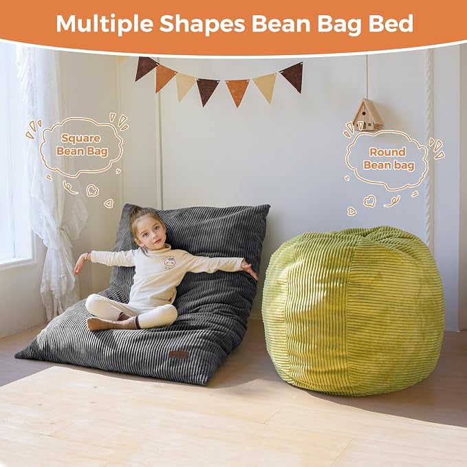 MAXYOYO 3 in 1 Kids Bean Bag Chair Couch, Convertible Chair Folds from Bean Bag - Image 5