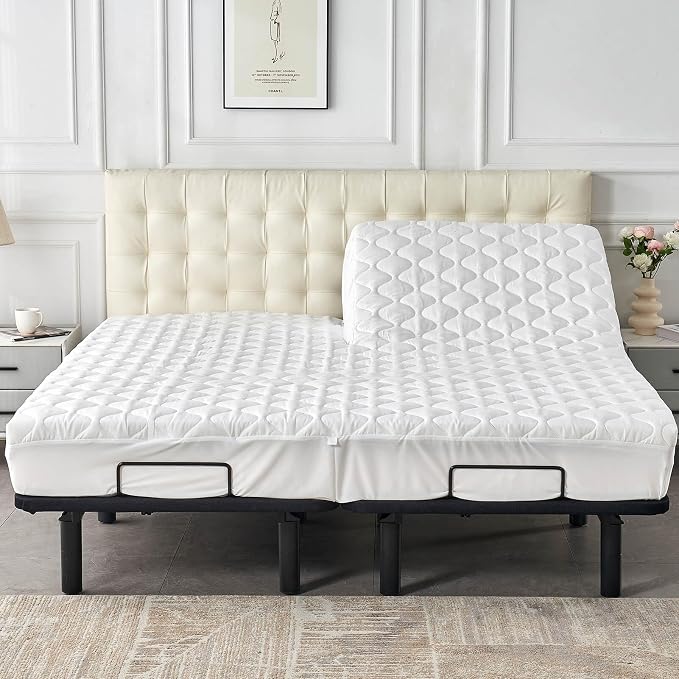 Quilted Waterproof Split Top California King Mattress Protector Pad - Image 2