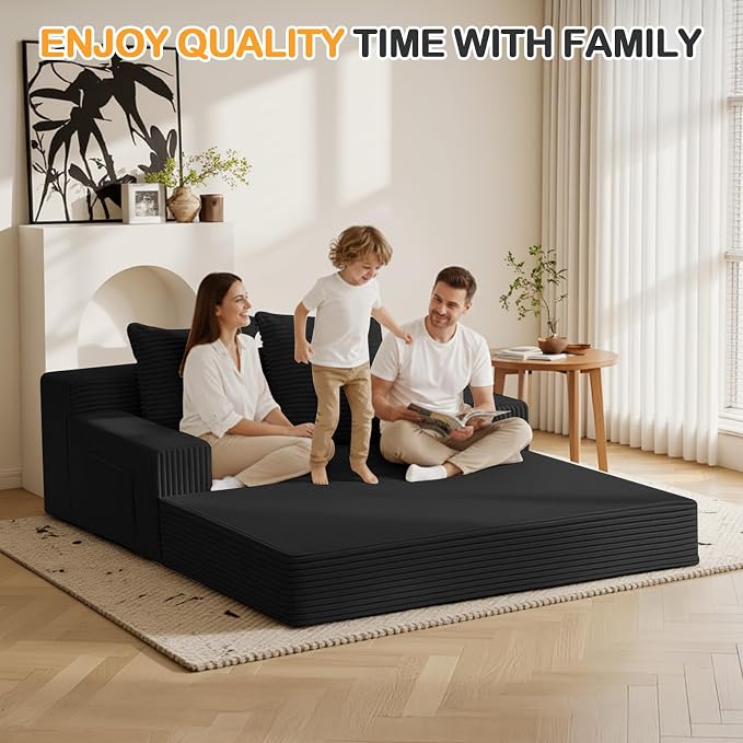 Erament Loveseat Boneless Convertible Sofa Bed, Folding Floor Futon Sleeper - Image 8