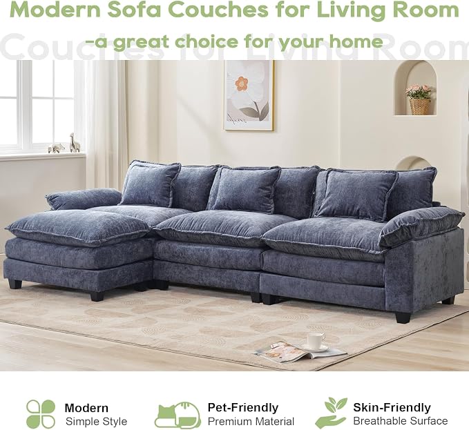 Oprisen 120" Modular Sectional Sofa, Comfy Cloud Couch Sectional Sofa - Image 7