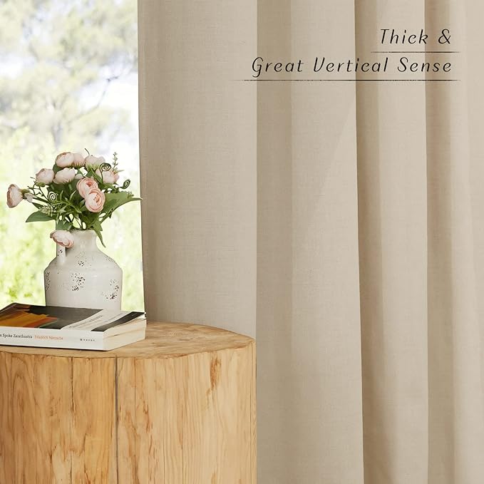 NICETOWN Angora Linen Kitchen Window Curtains Over Sink, Grommet Thick Linen - Image 3