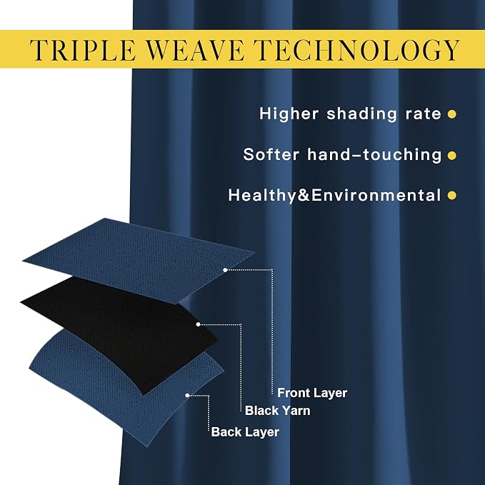 NICETOWN Room Darkening Curtains 84 inch Length 2 Panels, Thermal Insulated - Image 4