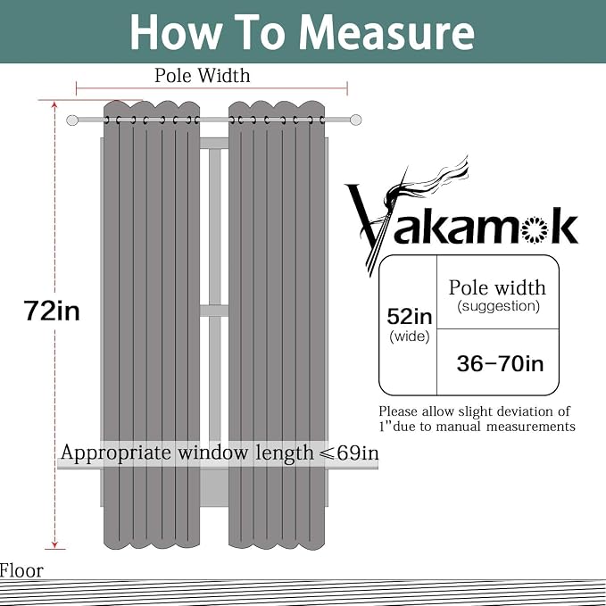Yakamok Blackout Curtains Room Darkening Thermal Insulated Window Panels - Image 7