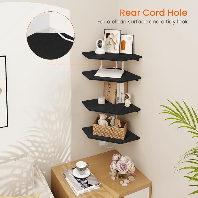 Homode Corner Floating Shelves, Corner Shelves Wall Mounted - Image 7
