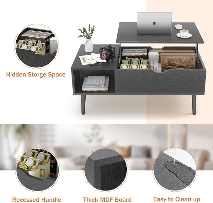 Sweetcrispy Coffee Table Lift Top Coffee Tables - Image 3