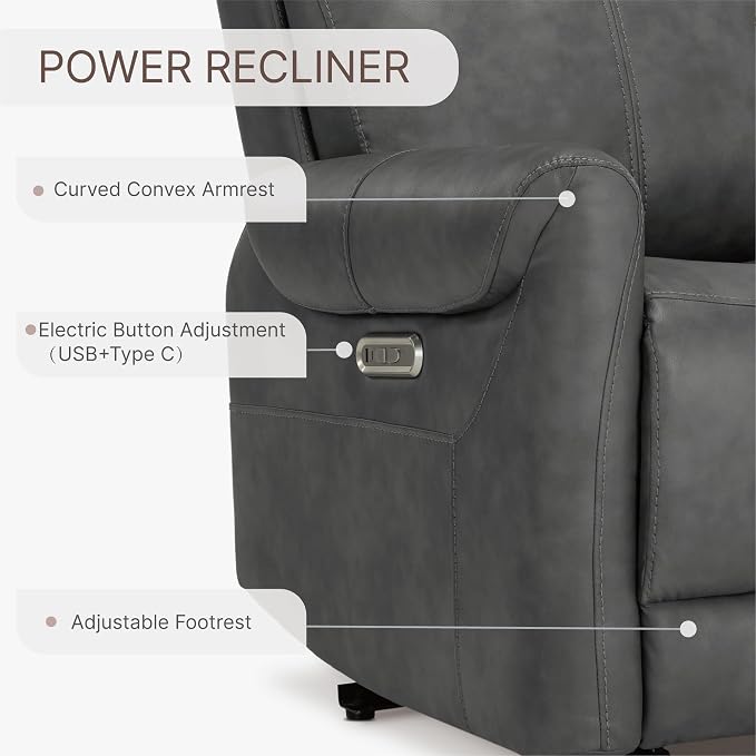KISLOT Leather Recliner Chair Set of 2, Wall Hugger RV Recliners - Image 6