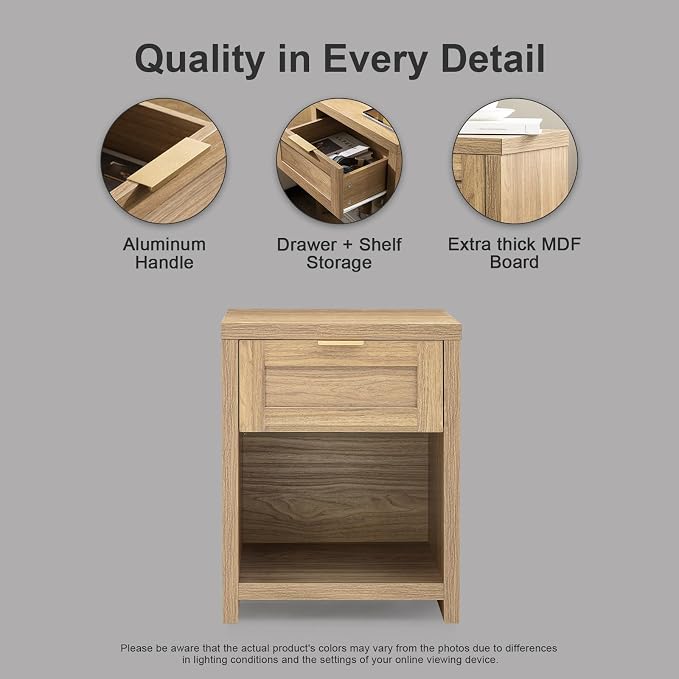 OAKHAM HOME Nightstands, Boho End Table - Image 5