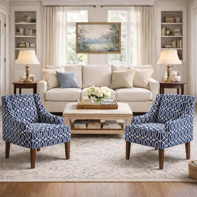 Homepop Home Decor Upholstered Classic Swoop Arm Accent Chair Accent Chairs - Image 2