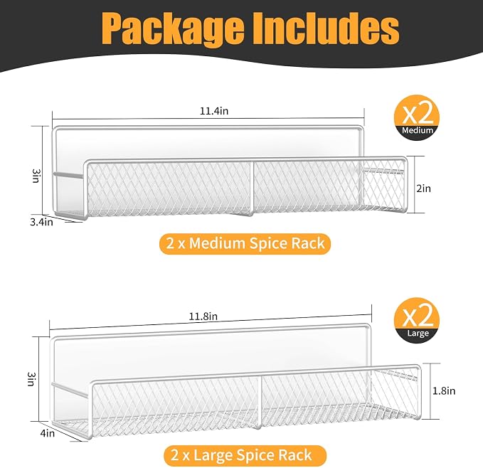 DTUQYX Magnetic Spice Rack for Refrigerator, 4 Pack 100% Metal Strong Magnet - Image 2